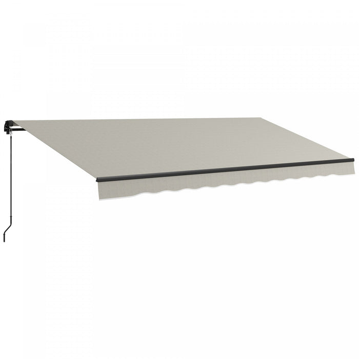 Outsunny 15' X 10' Patio Retractable Awning Sunshade Shelter, Light Grey