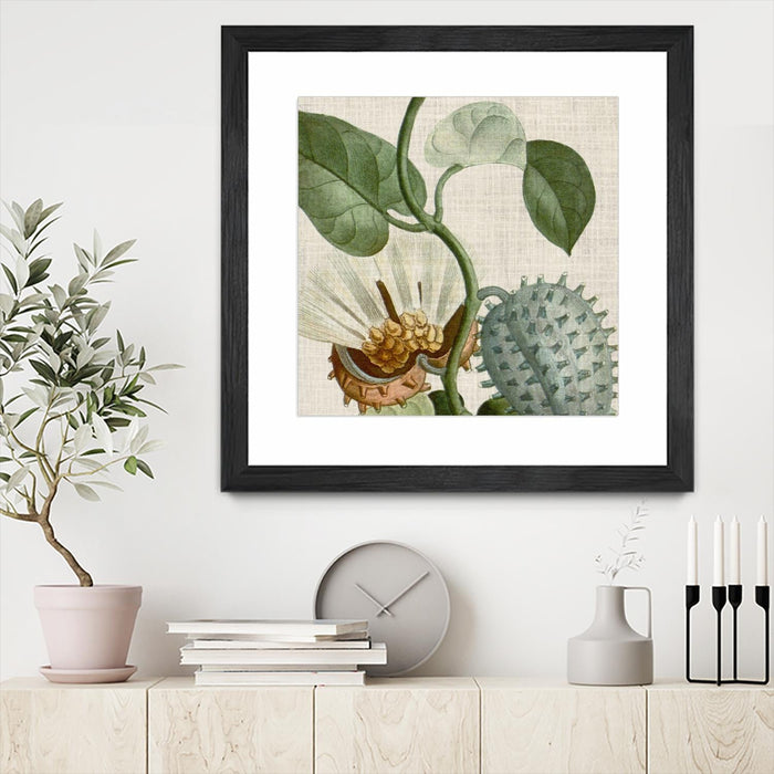 \"Cropped Turpin Tropicals Ii\" Matted and Framed Black 30x30 Wall Art
