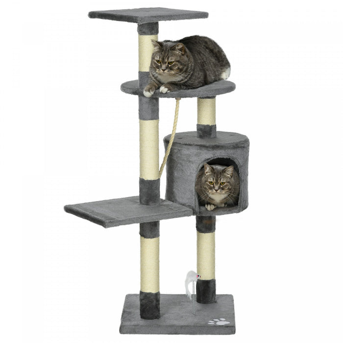 Pawhut 46inch Scratching Cat Tree, Multi Level Cat Tower For Large Cats Adult With Toys And Condo, G