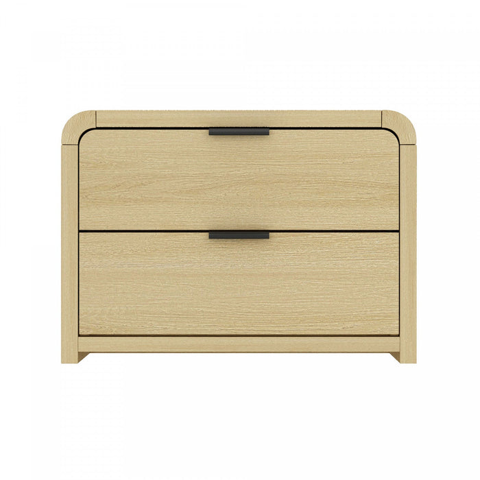Grace Modern 28\" Nightstand in Natural Oak and Black 