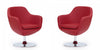 Caisson Modern Upholstered Swivel Lounge Chair in Red - Set of 2 