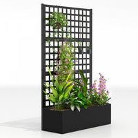 Outsunny Galvanized Planter Box with Trellis, 43