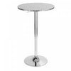 LumiSource Bistro Contemporary Adjustable Round Bar Dining Table - Silver