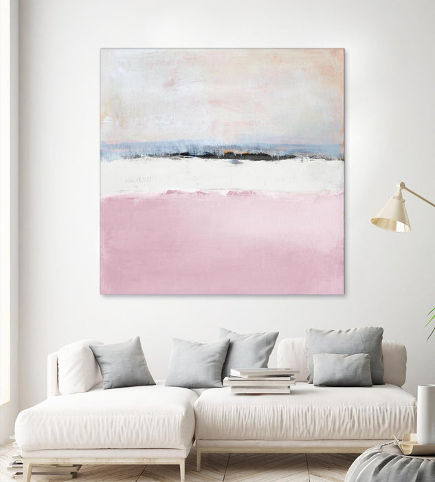 \"Pink Sea Abstract\" Giant Art 54x54 Wall Art