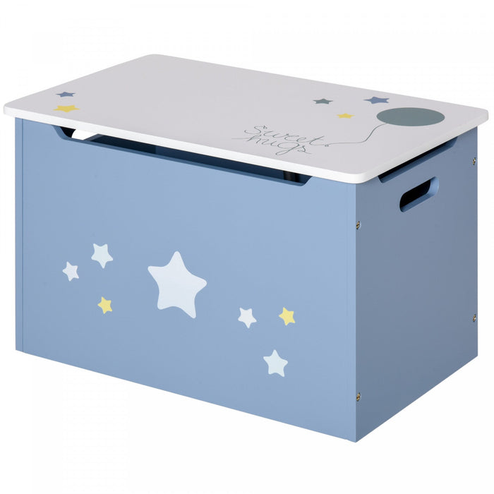Qaba Kids Wooden Toy Storage Box Organizer Chest With Gas Stay Bar Seating Bench 21.75\" X 13.5\" X 14
