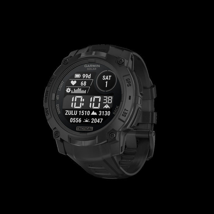 Garmin Instinct 3 50mm - Solar Tactical, Black, Gps, Led Flashlight, Mil-std-810, Unlimited Battery
