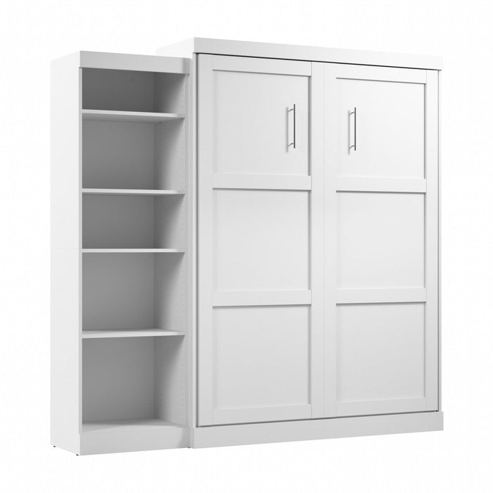 Bestar Pur Queen Murphy Shelving Unit 90-Inch Wall Bed - White