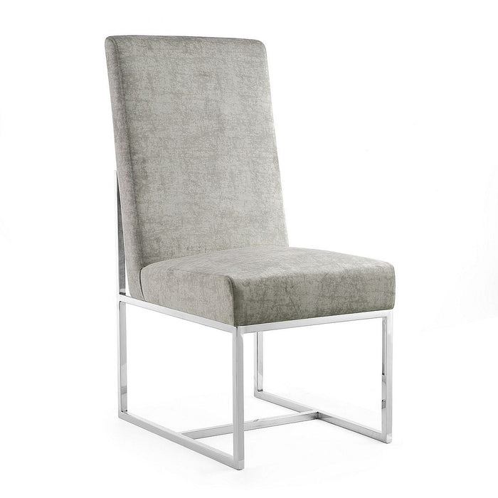 Manhattan Comfort Element Velvet Dining Chair - Steel