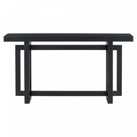 Ethan 59.1'' Triple Rectangle Design Painted Entryway Table with Pine Wood Legs,Black Sofa Table