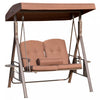 Outsunny 2-person Patio Swing Outdoor Swing Chair Canopy Swing With Adjustable Shade, Soft Cushions,