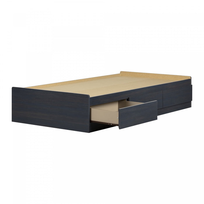 Aviron Twin Mates Bed With 3 Drawers - Blueberry 
