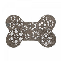 Braided Cotton Bone Shape Pet Mat Grey Paws Floormat