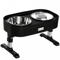 Pawhut Pet Feeder, 4 Adjustable Heights Elevated Dog Bowls With Slower Feeder, Stainless Steel Food 