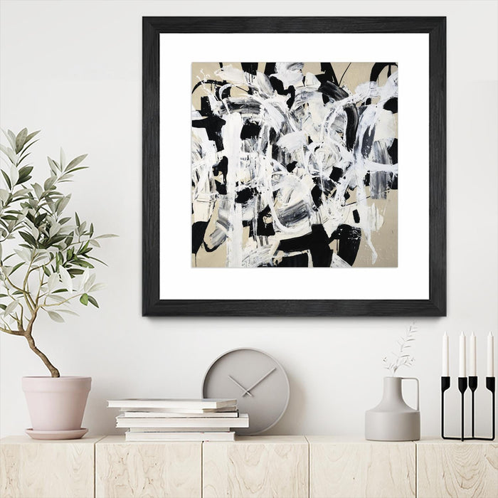 \"Talking Out Of Both Sides\" Matted and Framed Black 30x30 Wall Art