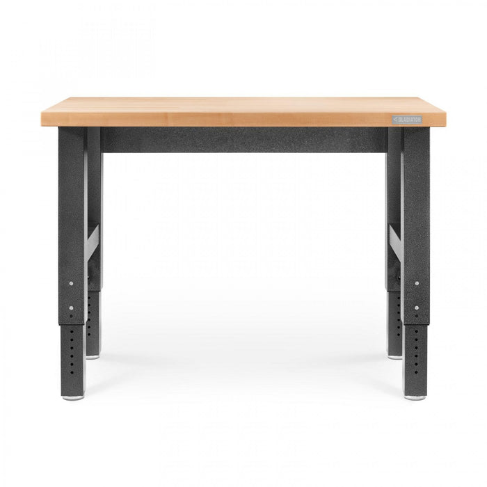 Gladiator 4' Adjustable Height Hardwood Workbench - Hammered Granite
