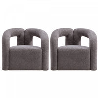 Darian Modern Boucle Lounge Chair in Gray - Set of 2