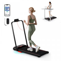 Costway 3 In 1 Folding Treadmill With Remote Control Led Display And App For Home Red