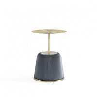 Anderson Modern Metal Top Upholstered End Table in Gray 