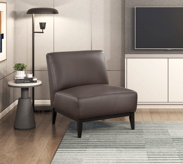 Murdock Accent Chair Dark Brown Leather 