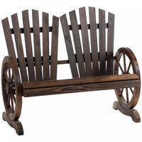 Outsunny Garden Bench, Carbonised Finish