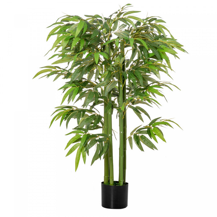HOMCOM 4.6' Artificial Bamboo Tree Fake Plant in Pot Indoor Decoration