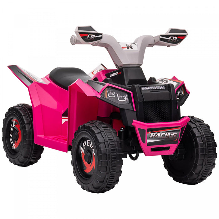 Aosom 6v Kids Atv Quad, Battery Powered Ride-On Electric Vehicle For Kids With Wear-resistant Wheels