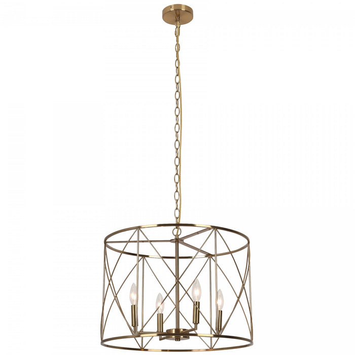Dainolite Calah 4 Light Chandelier Incandescent Aged Brass Lamp