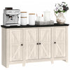 HOMCOM Sideboard Cabinet with Adjustable Shelves, Doors, White Wood Grain