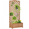 Outsunny 30\" X 14\" X 67\" Raised Garden Bed Wood Planter With Trellis For Vine Climbing, To Grow Vege