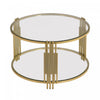 Jonas 31.5\" Round Tempered Glass Coffee Table With Lower Shelf -  Transparent 