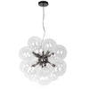 Dainolite Comet 6 Light Chandelier Matte Black Clear Glass Lamp