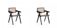 Hamlet Industry Chic Wood Armchair in Black and Natural - Set of 2 Dining Chair 