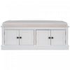 Daniel Solid Wood Storage Bench With 4-door Shoe Cabinet With Adjustable Shelves - White 