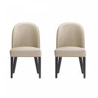 Hillman Modern Wood Upholstered Dining Chair in Sand - Set of 2 