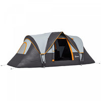 Outsunny 5-6 Person Outdoor Camping Tent, Family Tent W/ Light Hook, Cream