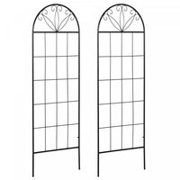 Outsunny Metal Garden Trellis Pack Of 2 For Climbing Plants, Black