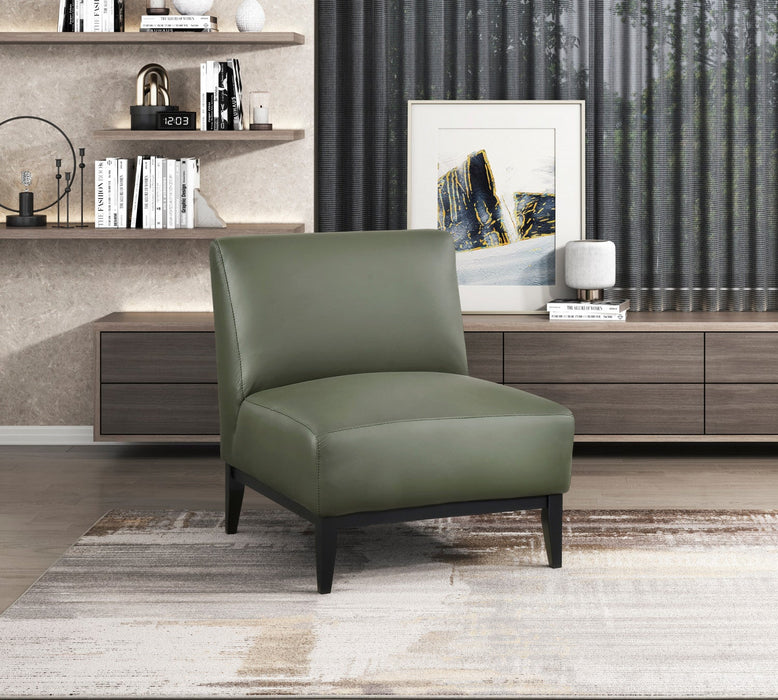 Murdock Accent Chair Green Leather 