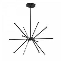 Dainolite Array LED Chandelier 32w Matte Black White Acrylic Diffuser Lamp
