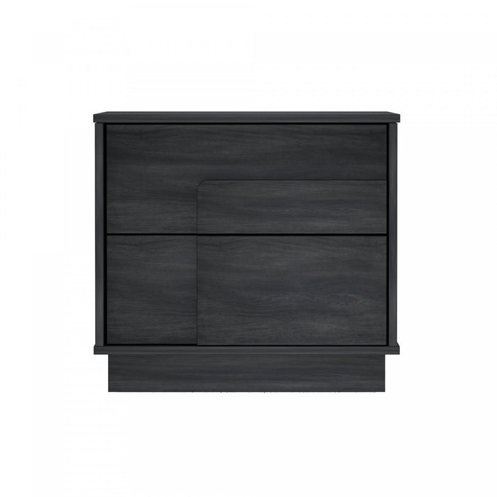 Horizon Modern 22\" Nightstand in Charcoal Gray (2-Drawer) 