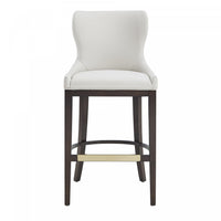 Blair Modern Wood Upholstered Barstool in White 
