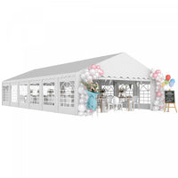 Outsunny 20' X 40' Large Party Tent With Removable Window Sidewalls, White