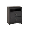 Sonoma Tall 2-Drawer Nightstand - Black