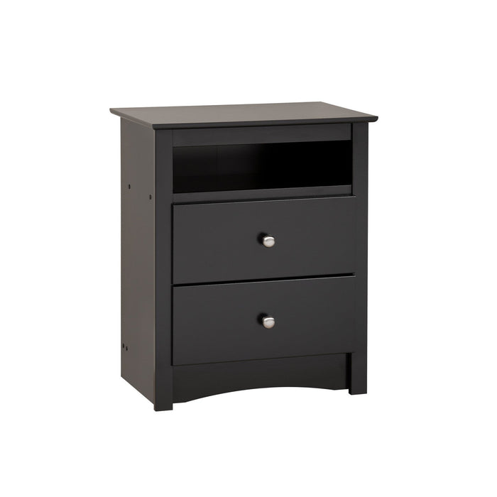 Sonoma Tall 2-Drawer Nightstand - Black