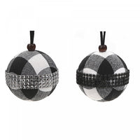 White Buffalo Christmas Ornament with Gems Belt - Set of 12