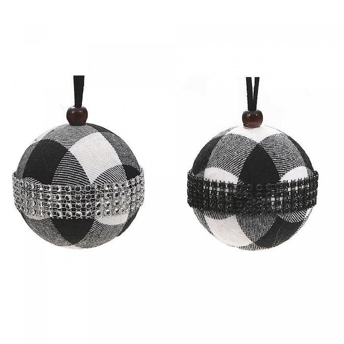 White Buffalo Christmas Ornament with Gems Belt - Set of 12