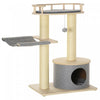 Pawhut 35\" Cat Tree, Kitty Activity Centre, Wooden Cat Climbing Toy, Cat Tower With Cat Bed Hammock 