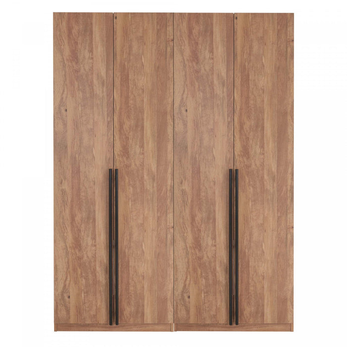 Lee Modern 32\" Wardrobe Closet in Golden Brown - Set of 2 Armoire 