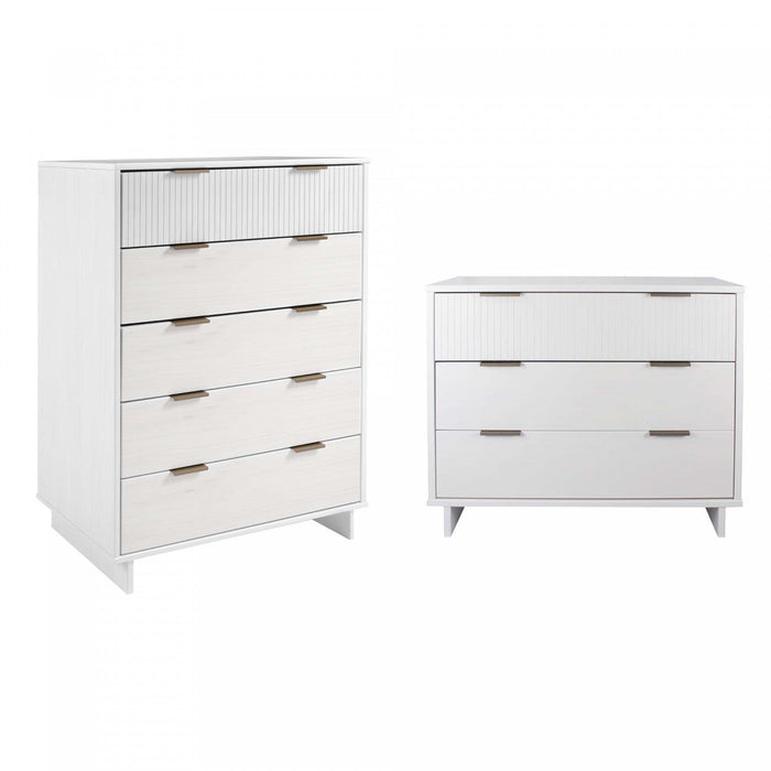 Granville Modern 2-Piece Dresser Set in White 