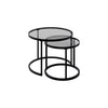Opal Two Top Round Nested Tables - Glass Top 