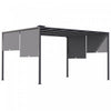 Outsunny 10'x13' Outdoor Pergola W/ LED Lights, Retractable Roof, Grey